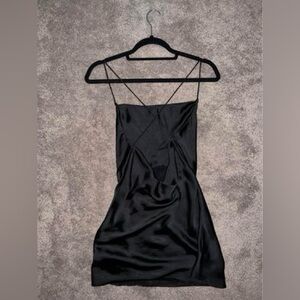 Black silk Zara dress, size xs, cowl neckline